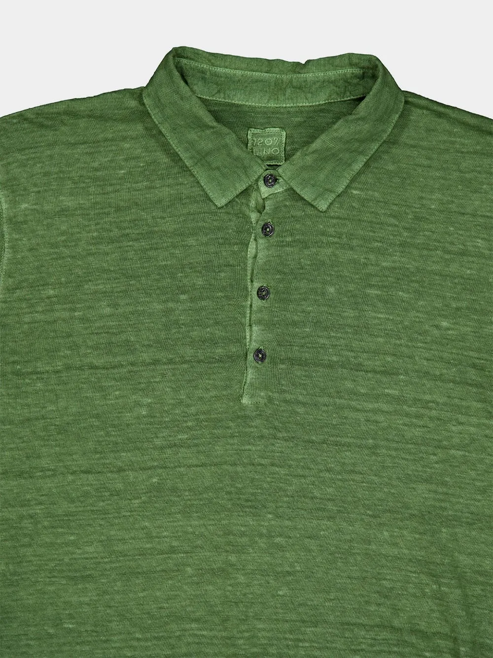 Green Linen Polo Shirt sold by Fashion Clinic product image thumbnail 3