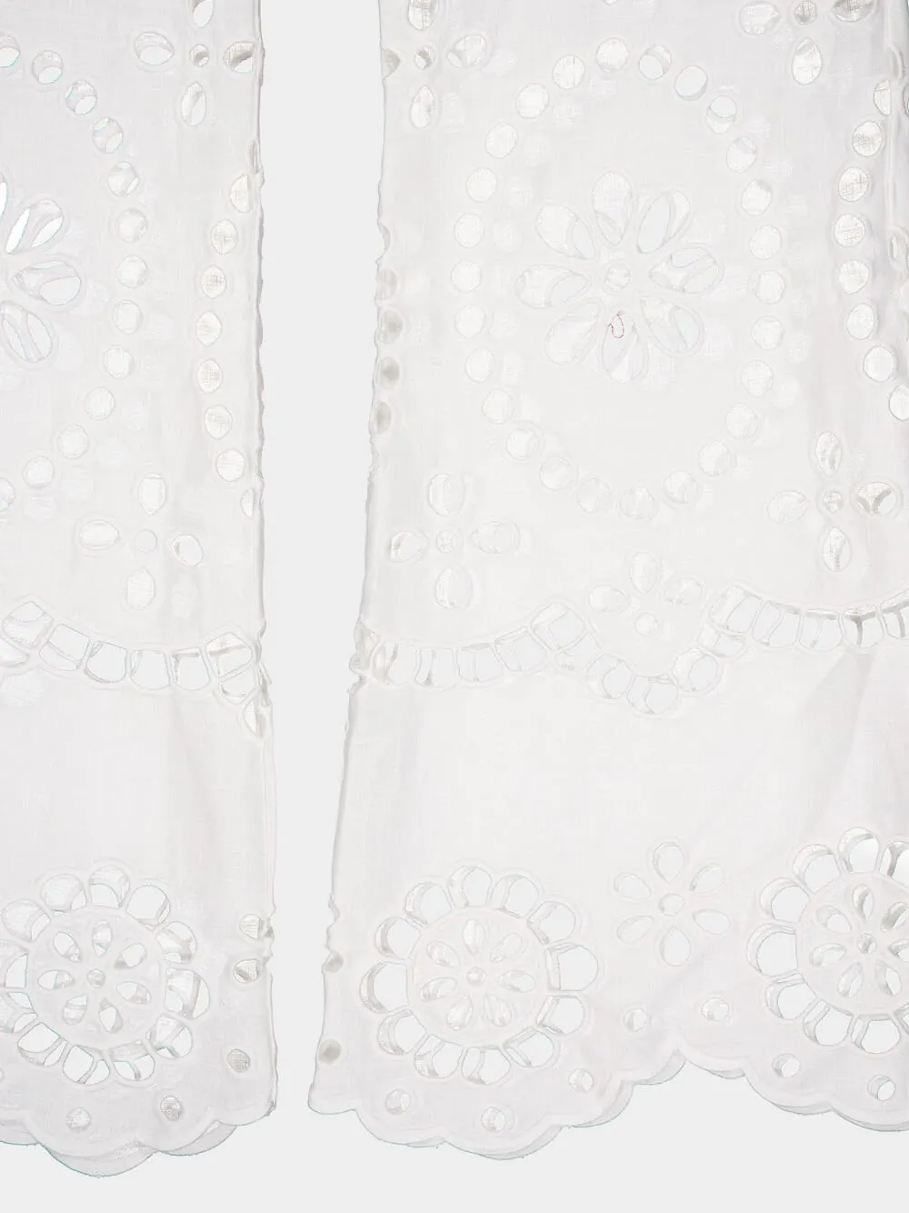 Lexi Embroidered White Eyelet Flared Trousers sold by Fashion Clinic product image thumbnail 4