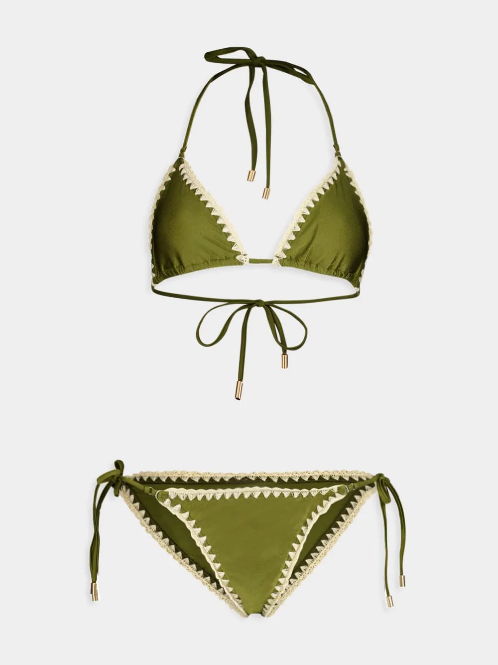 Olive Triangle Bikini Set sold by Fashion Clinic