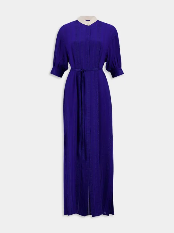 Maira Royal Blue Pleated Maxi Dress sold by Fashion Clinic