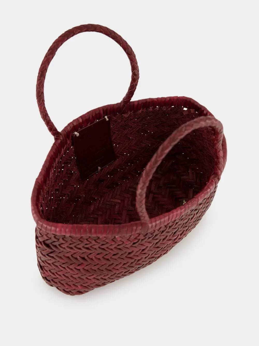 Bordo Mini Flat Gora Woven Leather Bag sold by Fashion Clinic product image thumbnail 5