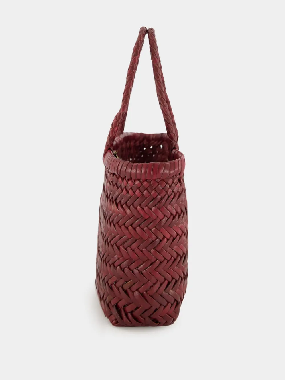 Bordo Mini Flat Gora Woven Leather Bag sold by Fashion Clinic product image thumbnail 3