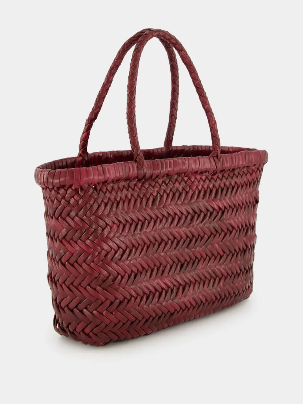 Bordo Mini Flat Gora Woven Leather Bag sold by Fashion Clinic product image thumbnail 2