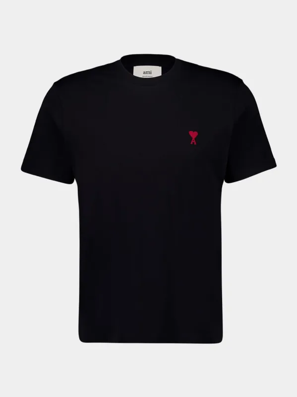 Black Cotton Embroidered T-Shirt sold by Fashion Clinic