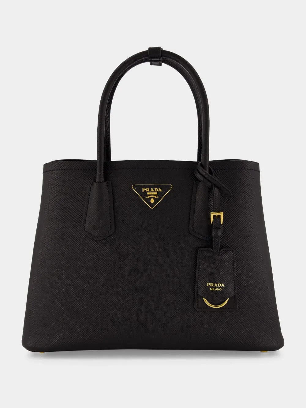 Black Small Saffiano Leather Double Bag sold by Fashion Clinic