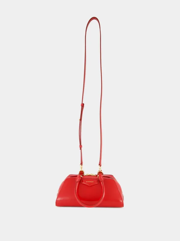 Mini Antigona Cube Bag in Vermillon Leather sold by Fashion Clinic