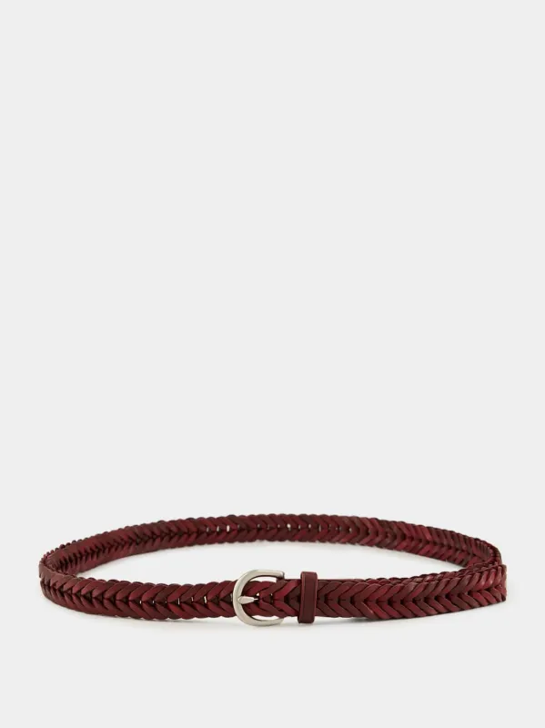 Bordo Single Link Leather Belt sold by Fashion Clinic