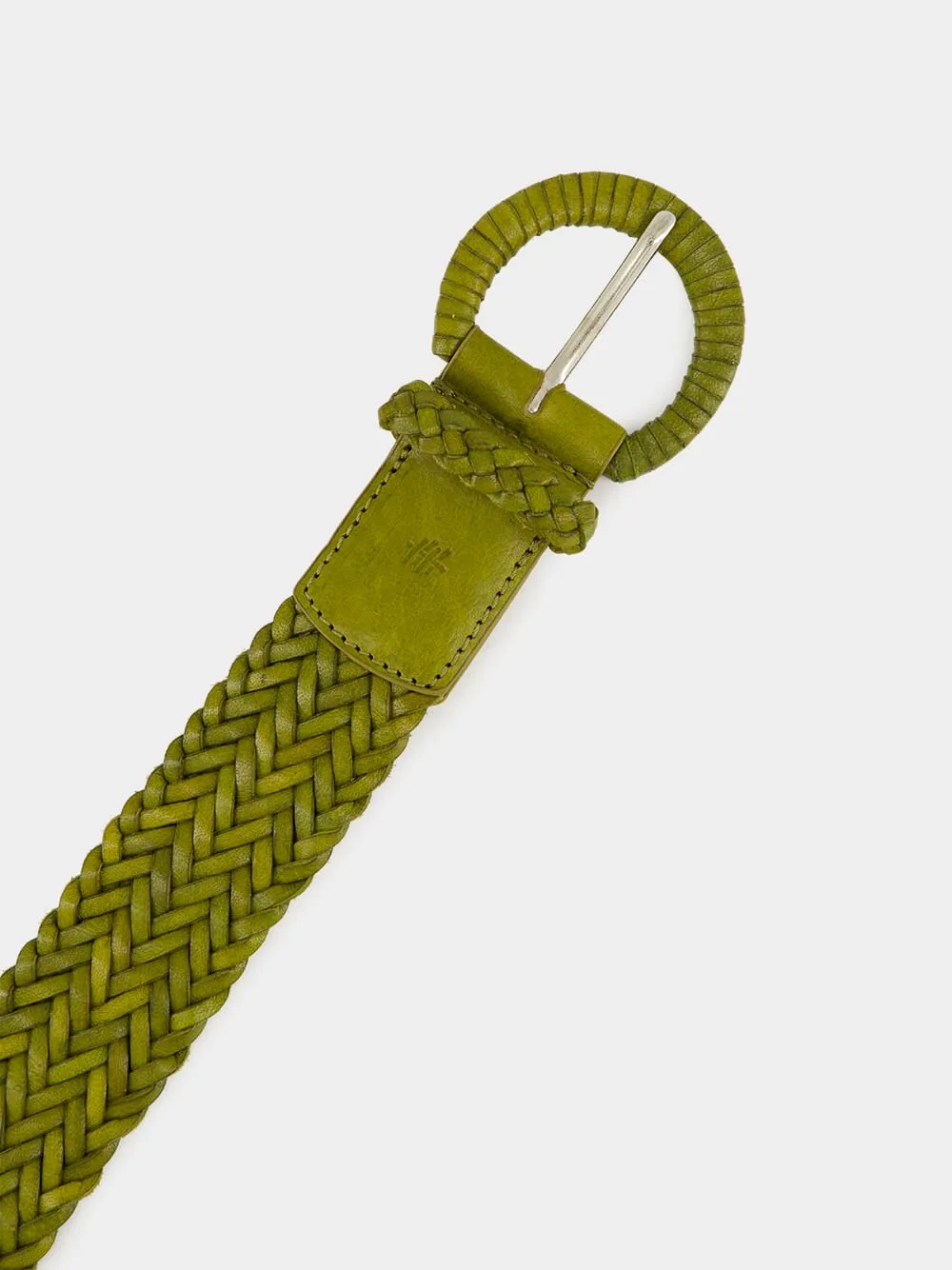 Bamboo Green Wrapped Buckle Leather Belt sold by Fashion Clinic product image thumbnail 2