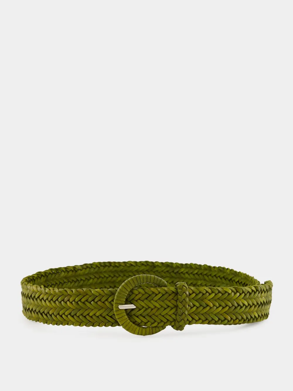 Bamboo Green Wrapped Buckle Leather Belt sold by Fashion Clinic