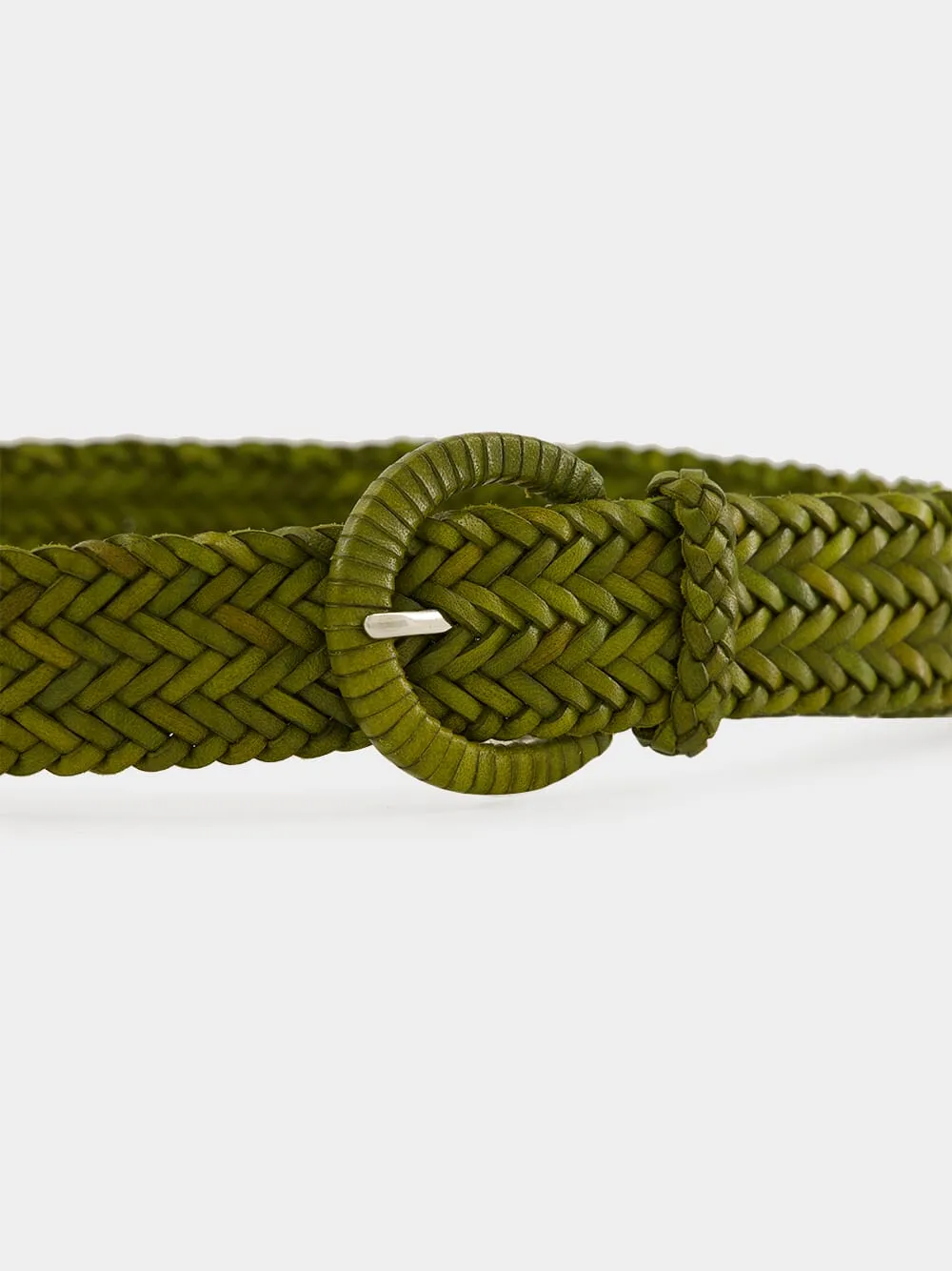 Bamboo Green Wrapped Buckle Leather Belt sold by Fashion Clinic product image thumbnail 3
