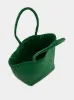 Parrot Green Grace Basket Small Woven Leather Tote sold by Fashion Clinic