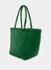 Parrot Green Grace Basket Small Woven Leather Tote sold by Fashion Clinic