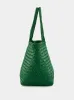 Parrot Green Grace Basket Small Woven Leather Tote sold by Fashion Clinic