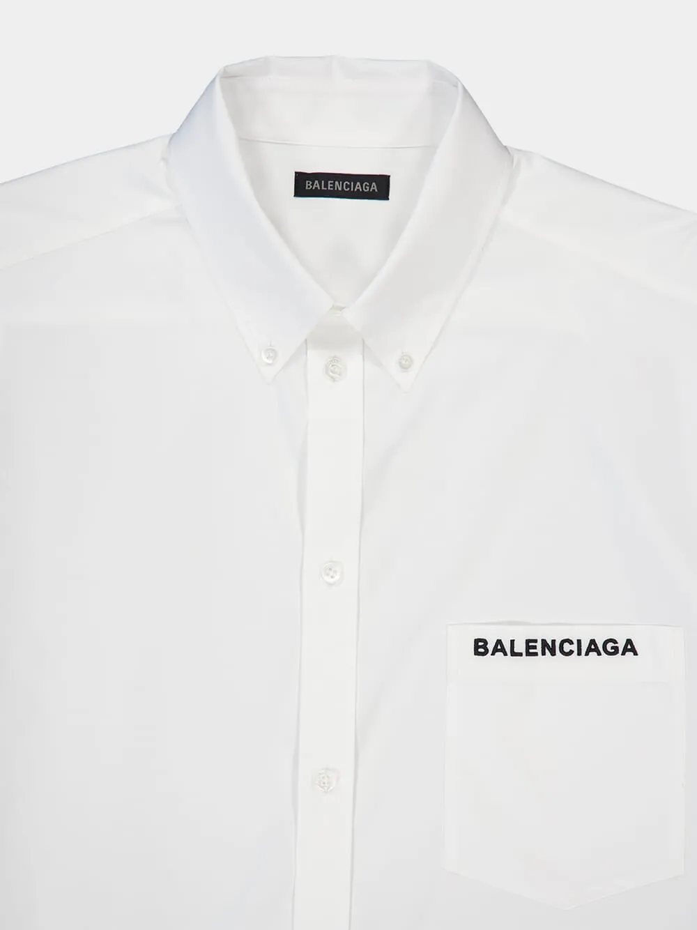 White Cotton Poplin Short Sleeve Shirt sold by Fashion Clinic product image thumbnail 3