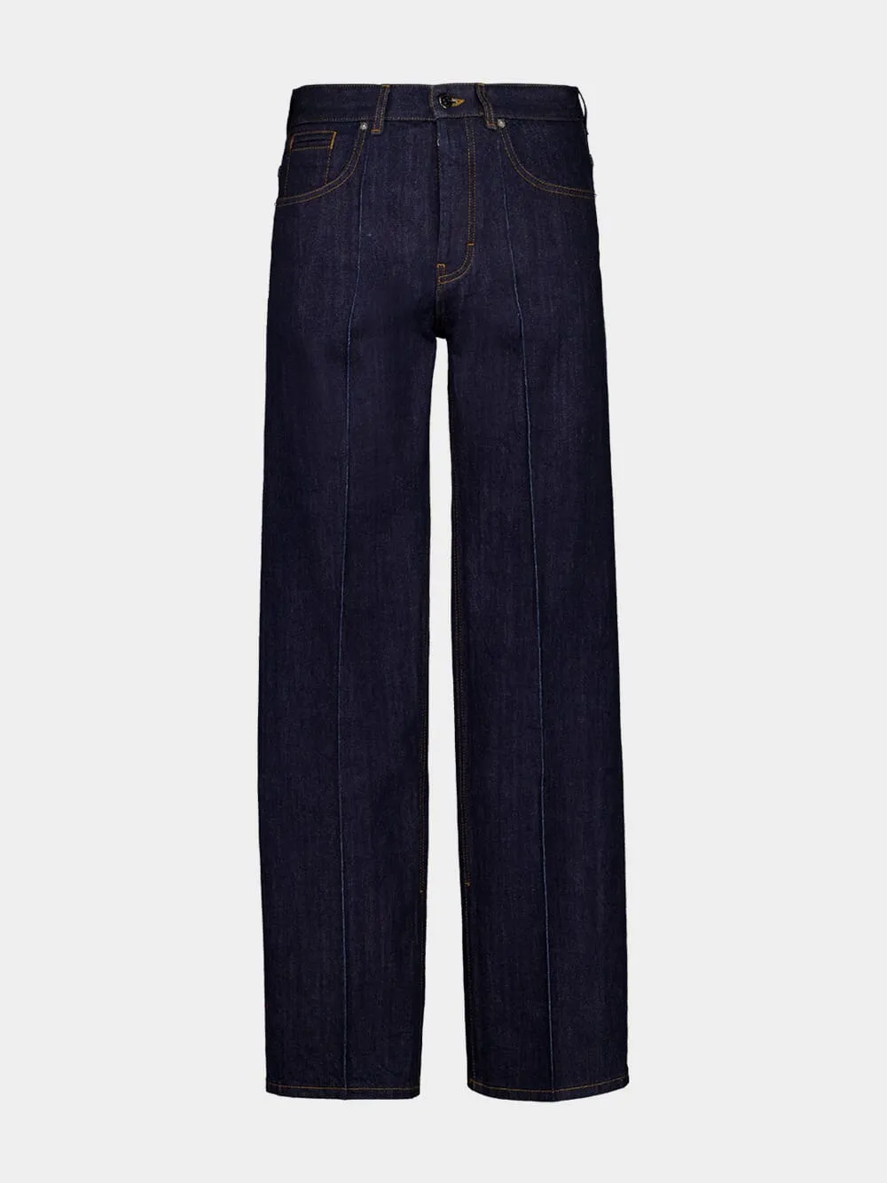 Dark Blue Wide-Leg Indigo Denim Jeans sold by Fashion Clinic