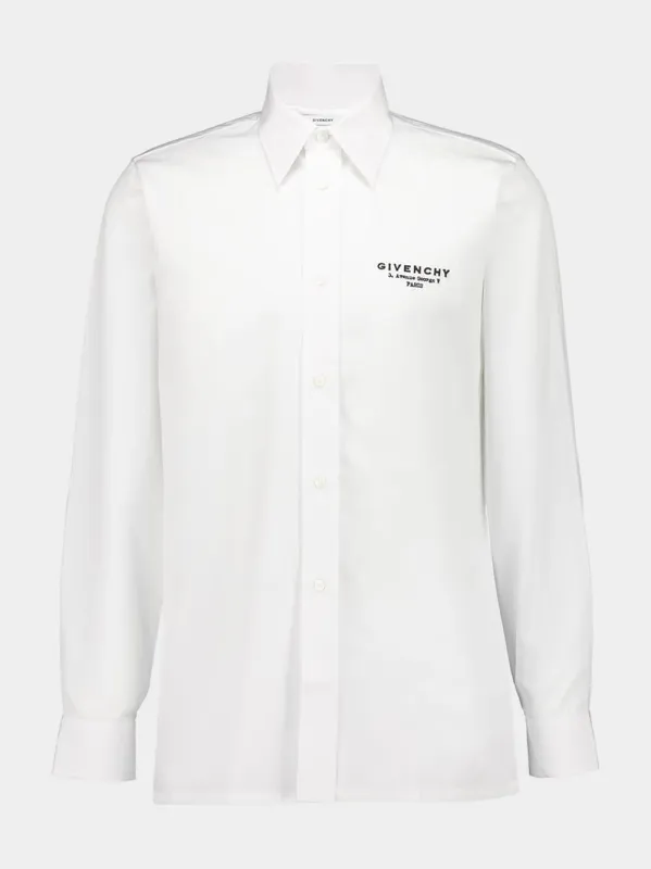 White Classic Fit Cotton Logo Shirt sold by Fashion Clinic