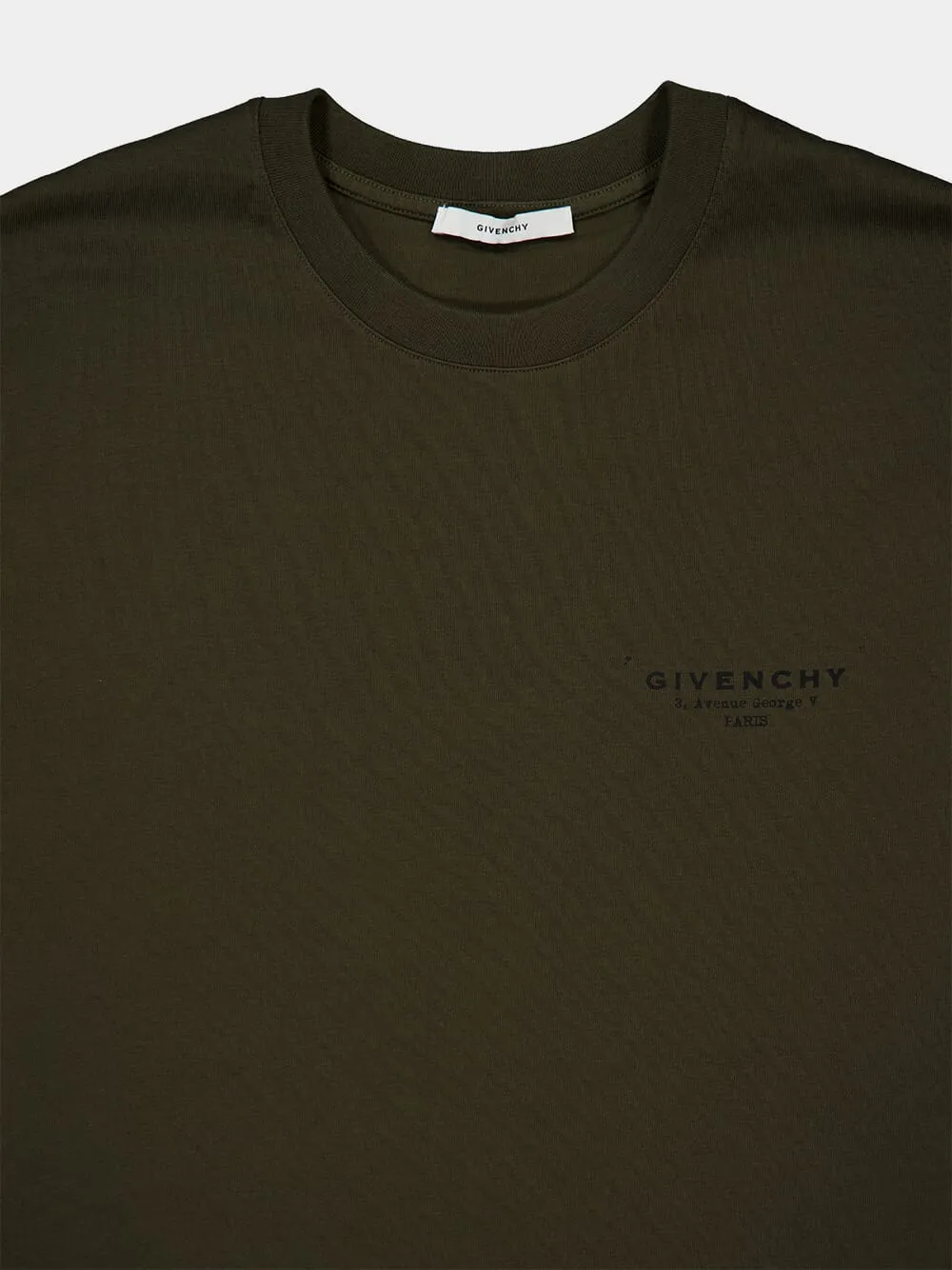 Khaki Green Regular Fit Cotton Logo T-Shirt sold by Fashion Clinic product image thumbnail 3
