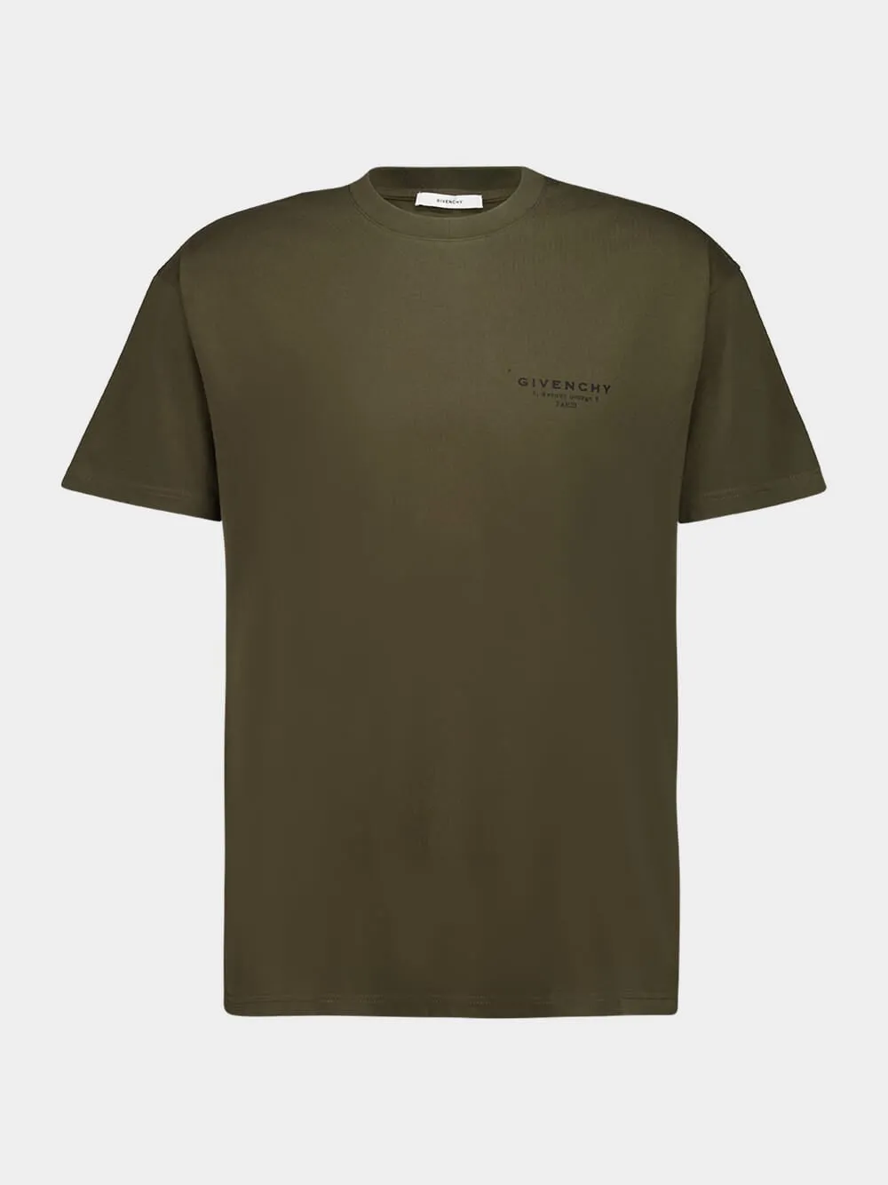 Khaki Green Regular Fit Cotton Logo T-Shirt sold by Fashion Clinic