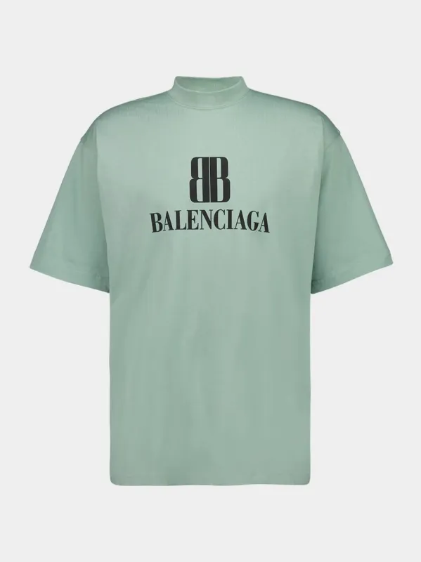 Sage Green Nano BB Logo Jersey T-Shirt sold by Fashion Clinic