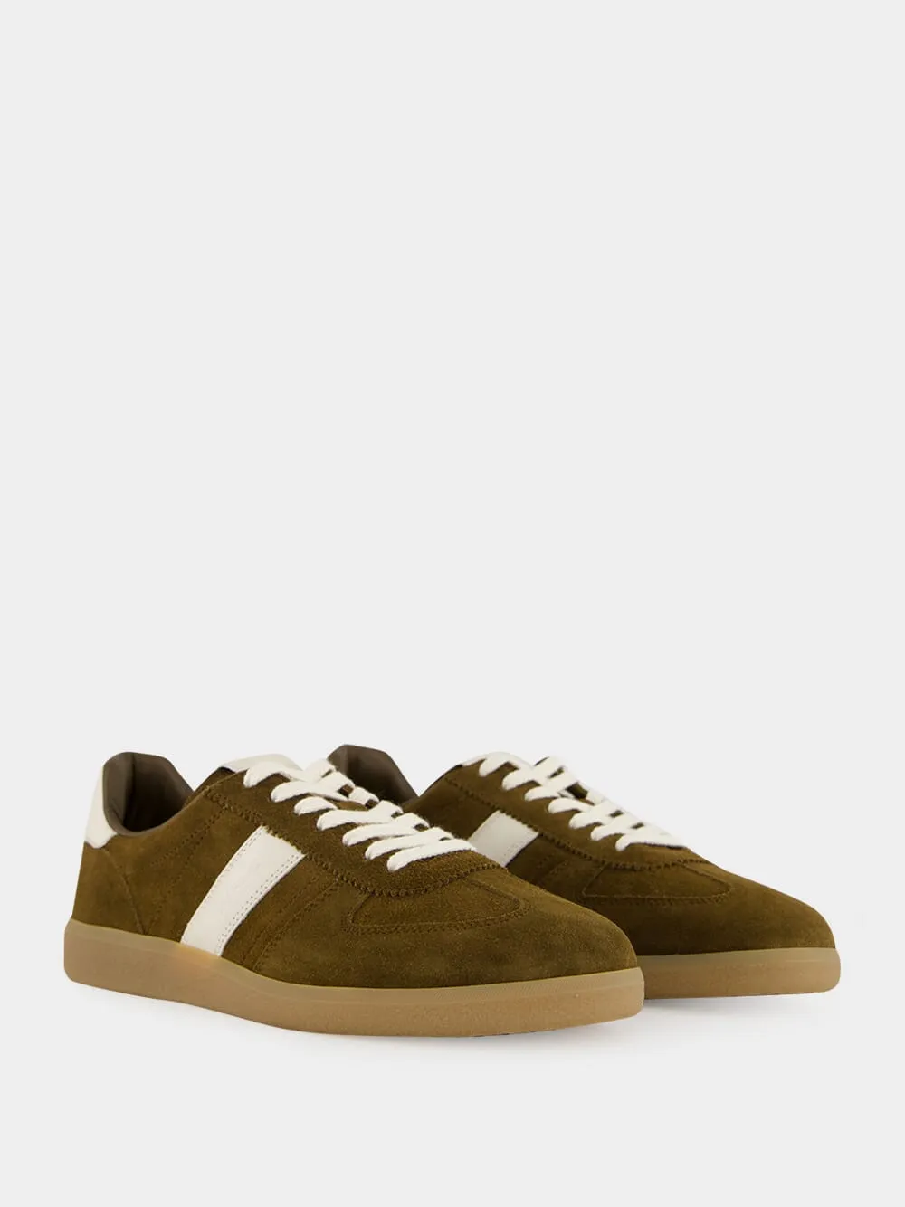 Walnut Brown Suede Low-Top Sneakers sold by Fashion Clinic product image thumbnail 3