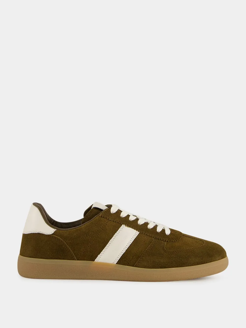 Walnut Brown Suede Low-Top Sneakers sold by Fashion Clinic
