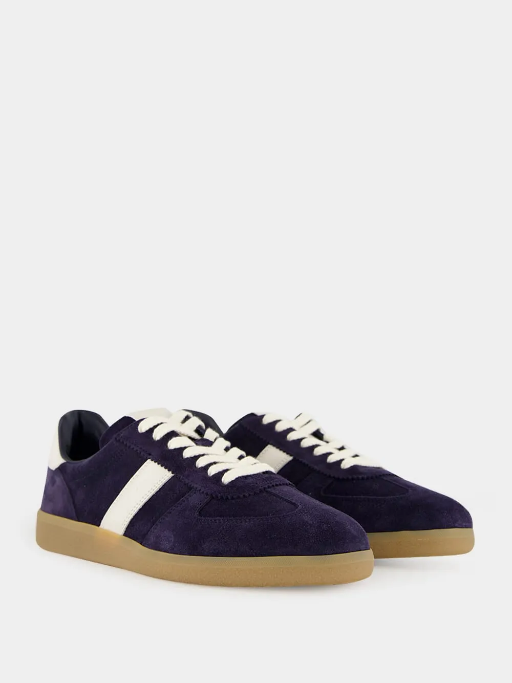 Deep Navy Suede Low-Top Sneakers sold by Fashion Clinic product image thumbnail 3