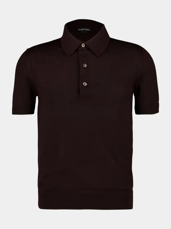 Dark Taupe Cashmere Silk Polo sold by Fashion Clinic
