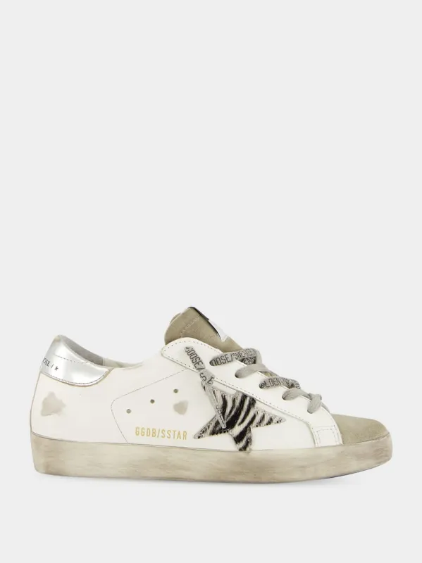 Zebra Pony Star Leather Super-Star Sneakers sold by Fashion Clinic
