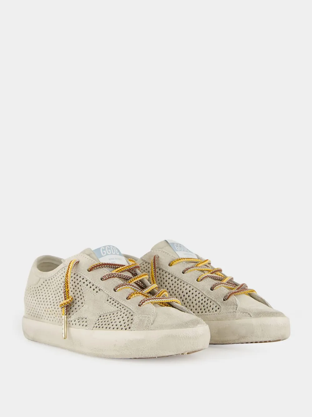 Super-Star Perforated Suede Sneakers in Grey sold by Fashion Clinic product image thumbnail 3