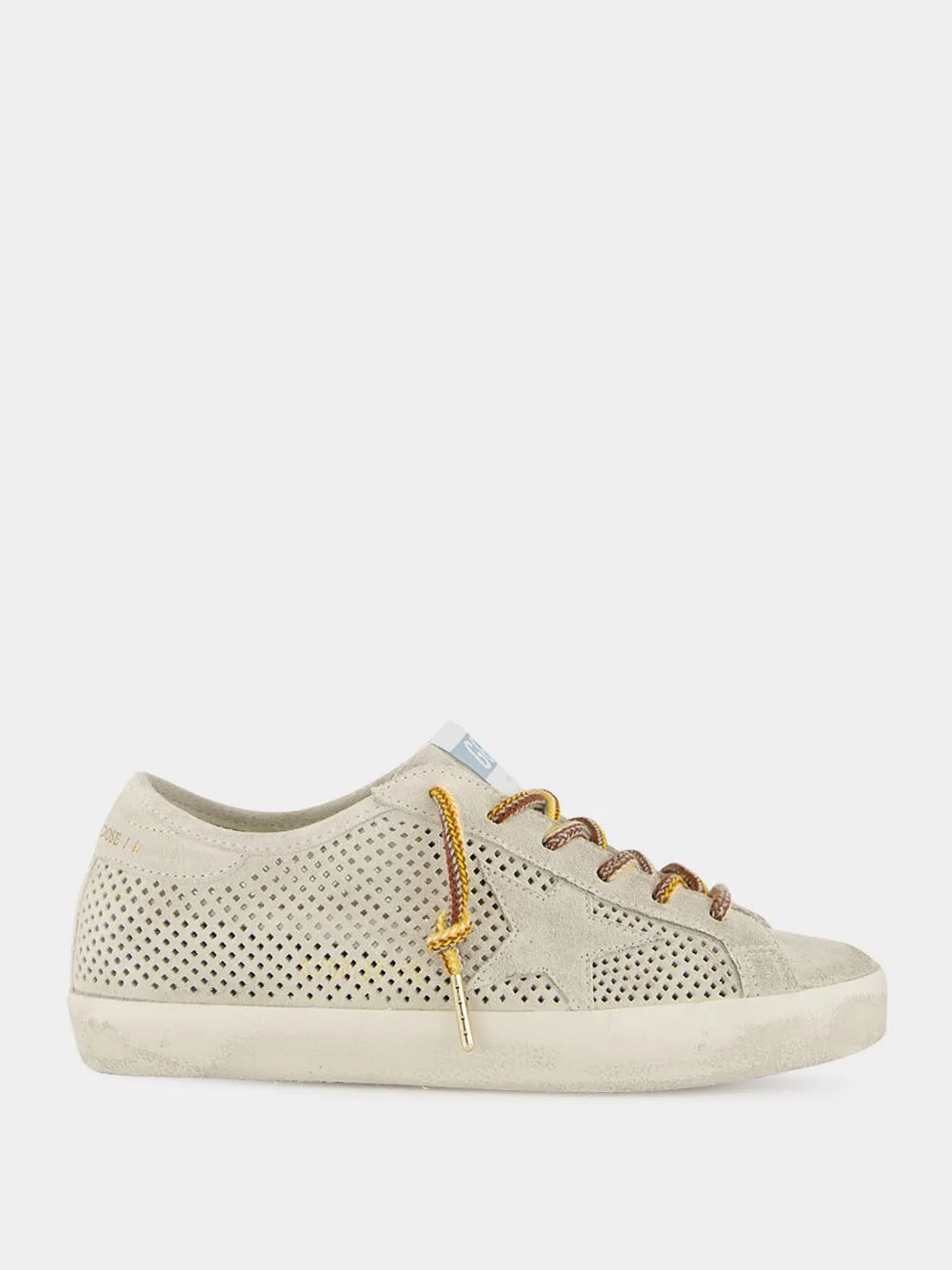 Super-Star Perforated Suede Sneakers in Grey sold by Fashion Clinic