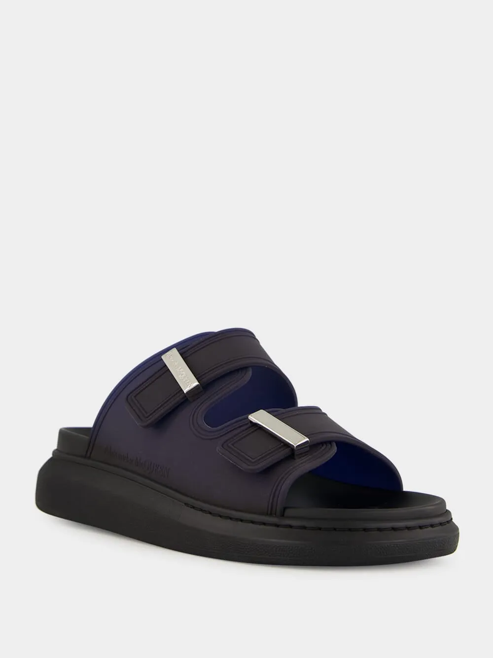 Blue and Black Hybrid Rubber Slides sold by Fashion Clinic product image thumbnail 2