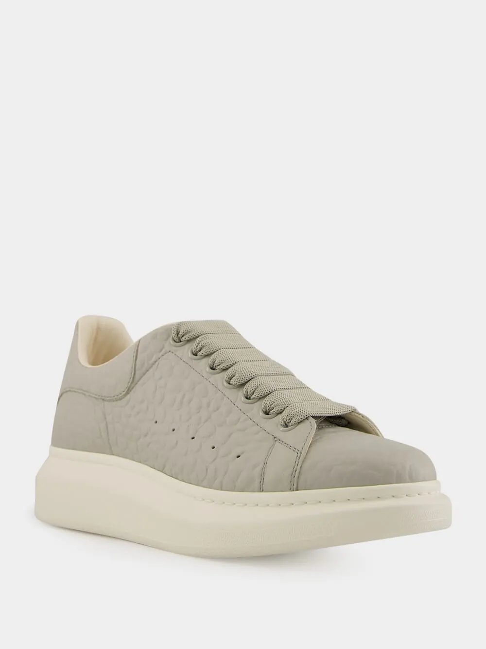 Cool Grey Grain Leather Low-Top Sneakers sold by Fashion Clinic product image thumbnail 2
