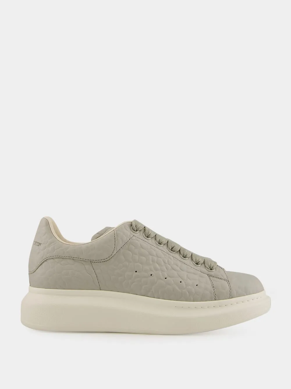 Cool Grey Grain Leather Low-Top Sneakers sold by Fashion Clinic