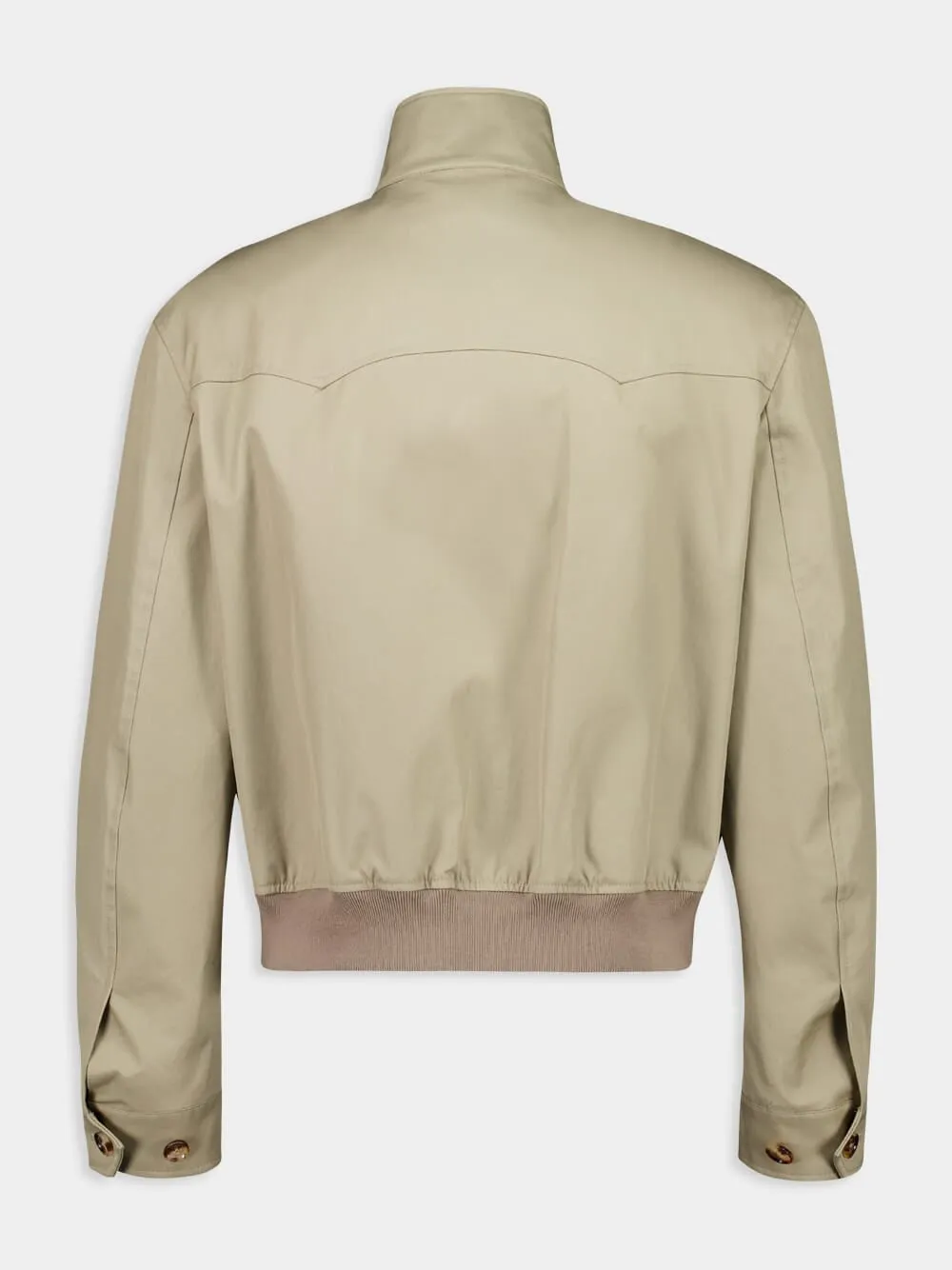 Beige Cropped Harrington Cotton Jacket sold by Fashion Clinic product image thumbnail 3
