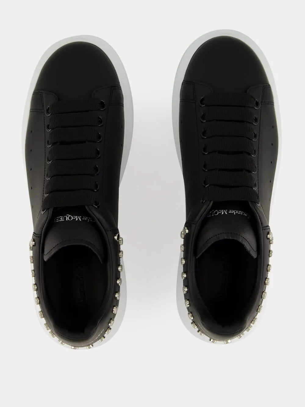 Black Studded Leather Low-Top Sneakers sold by Fashion Clinic product image thumbnail 4