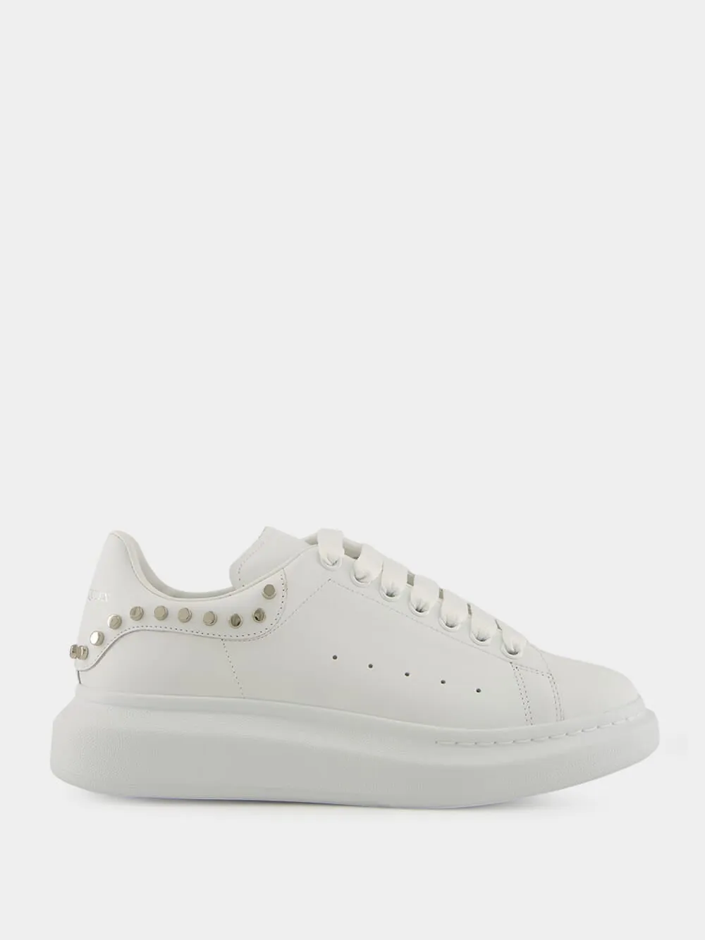 White Studded Leather Low-Top Sneakers sold by Fashion Clinic