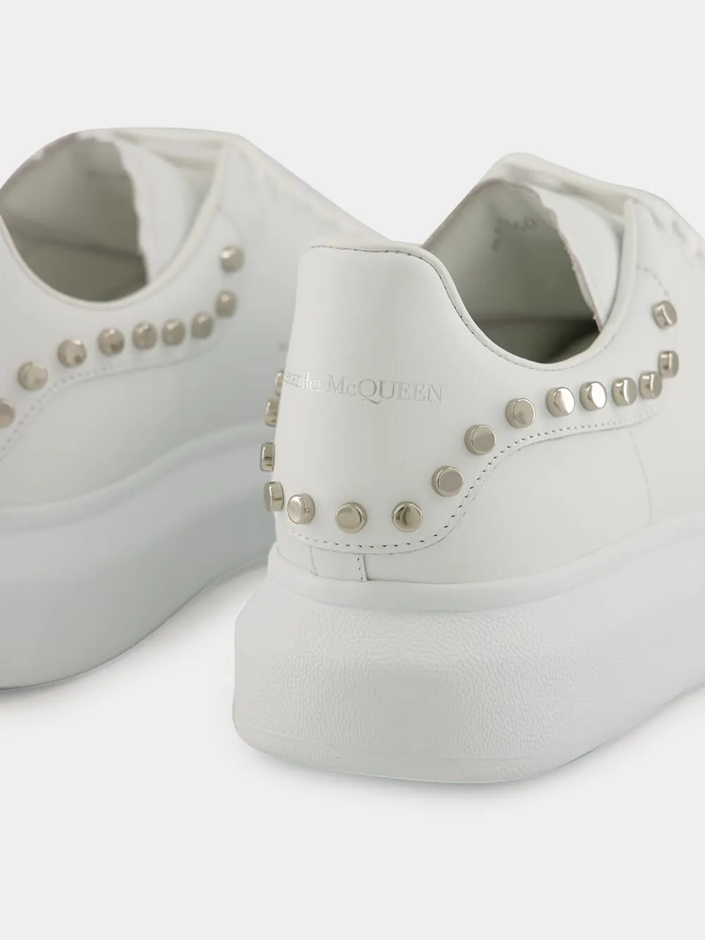 White Studded Leather Low-Top Sneakers sold by Fashion Clinic product image thumbnail 5
