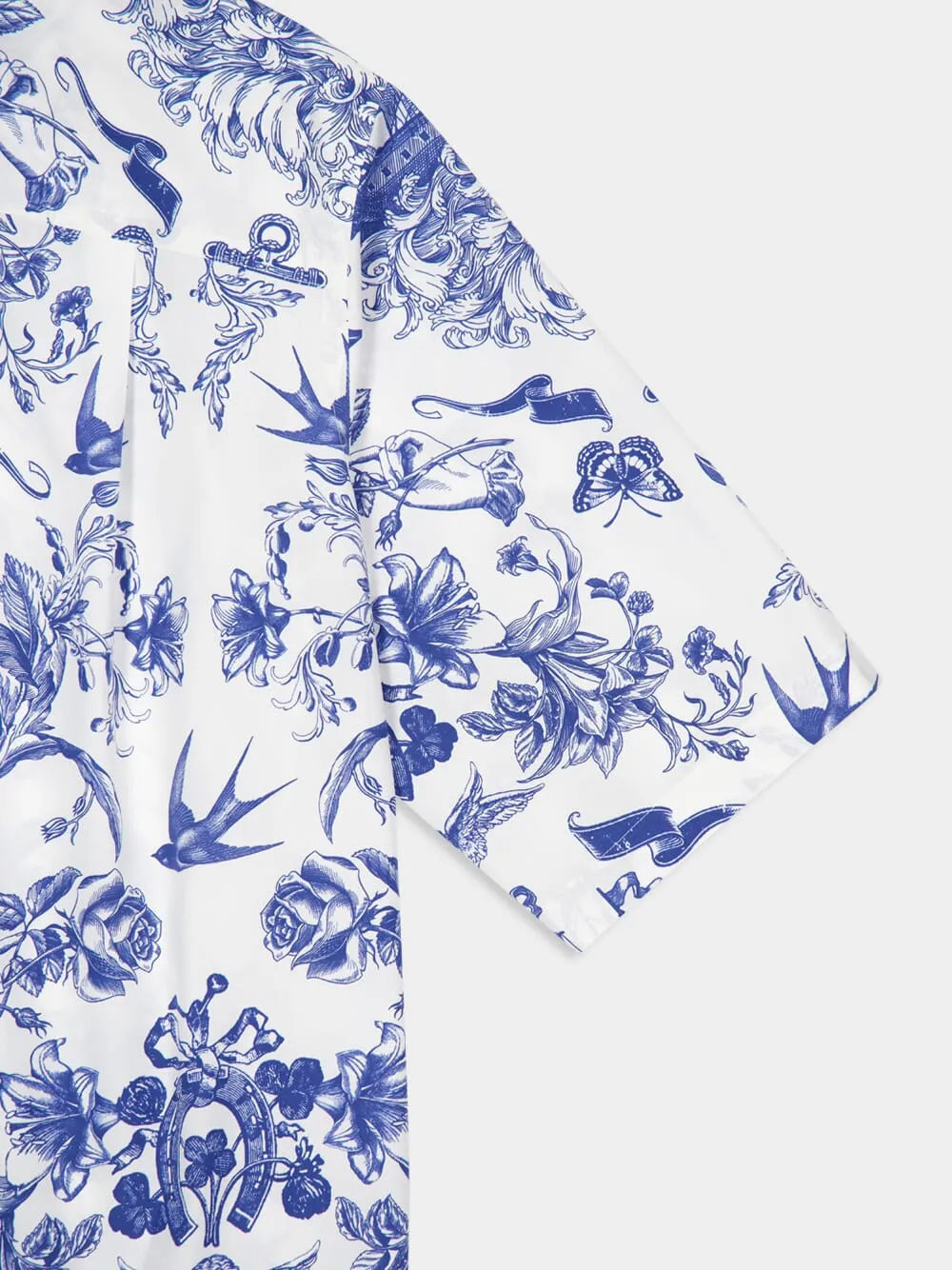 Ivory and Navy Sailor Tattoo Print Shirt sold by Fashion Clinic product image thumbnail 4