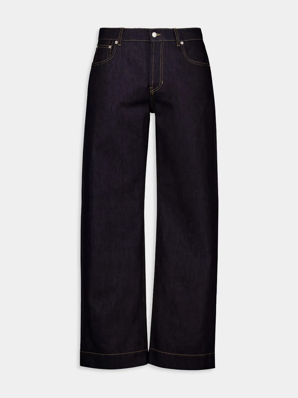 Indigo Wide-Leg Denim Jeans sold by Fashion Clinic