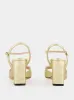 Gold Metallic Leather Horsebit Sandals sold by Fashion Clinic
