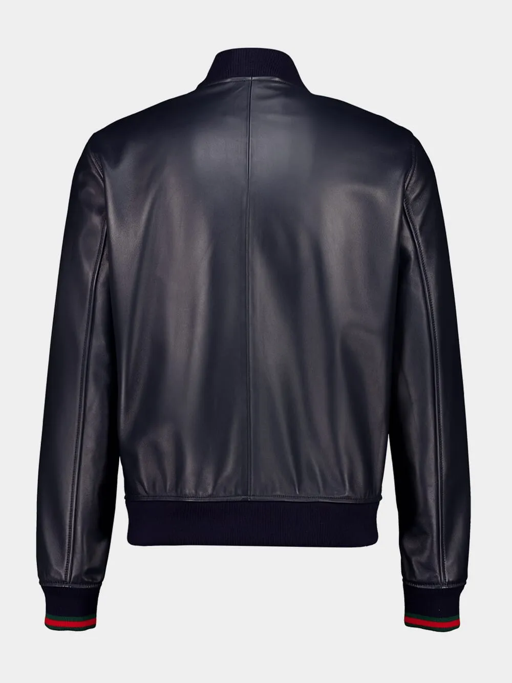 Navy Nappa Leather Zip Jacket sold by Fashion Clinic product image thumbnail 2