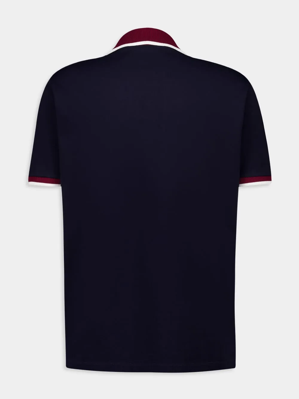 Navy Cotton Piqué Polo with Contrast Trim sold by Fashion Clinic product image thumbnail 2