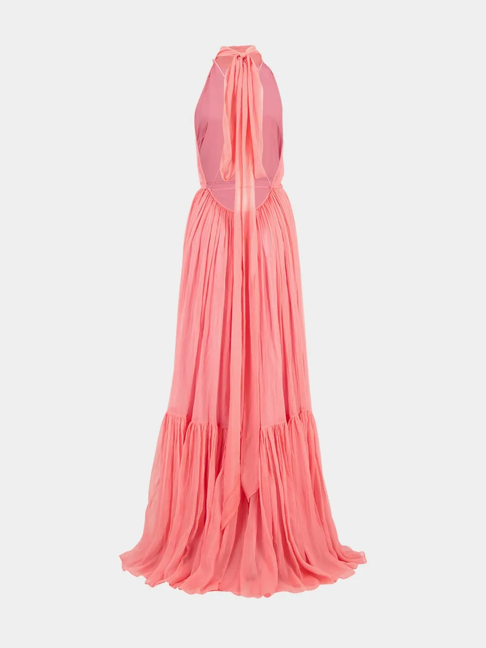 Tulip Pink Halter Neck Maxi Dress sold by Fashion Clinic product image thumbnail 2