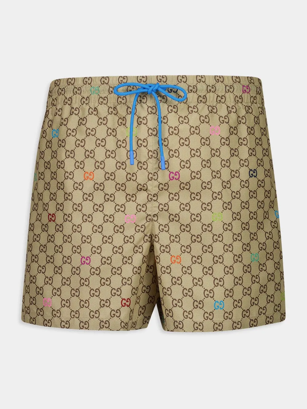 Beige GG Print Technical Swim Shorts sold by Fashion Clinic