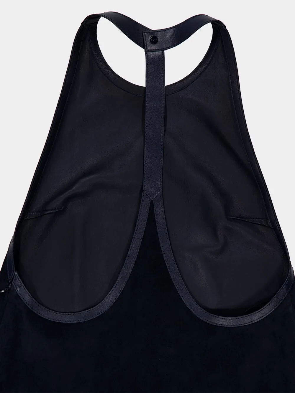 Dark Blue Suede Halterneck Dress sold by Fashion Clinic product image thumbnail 5