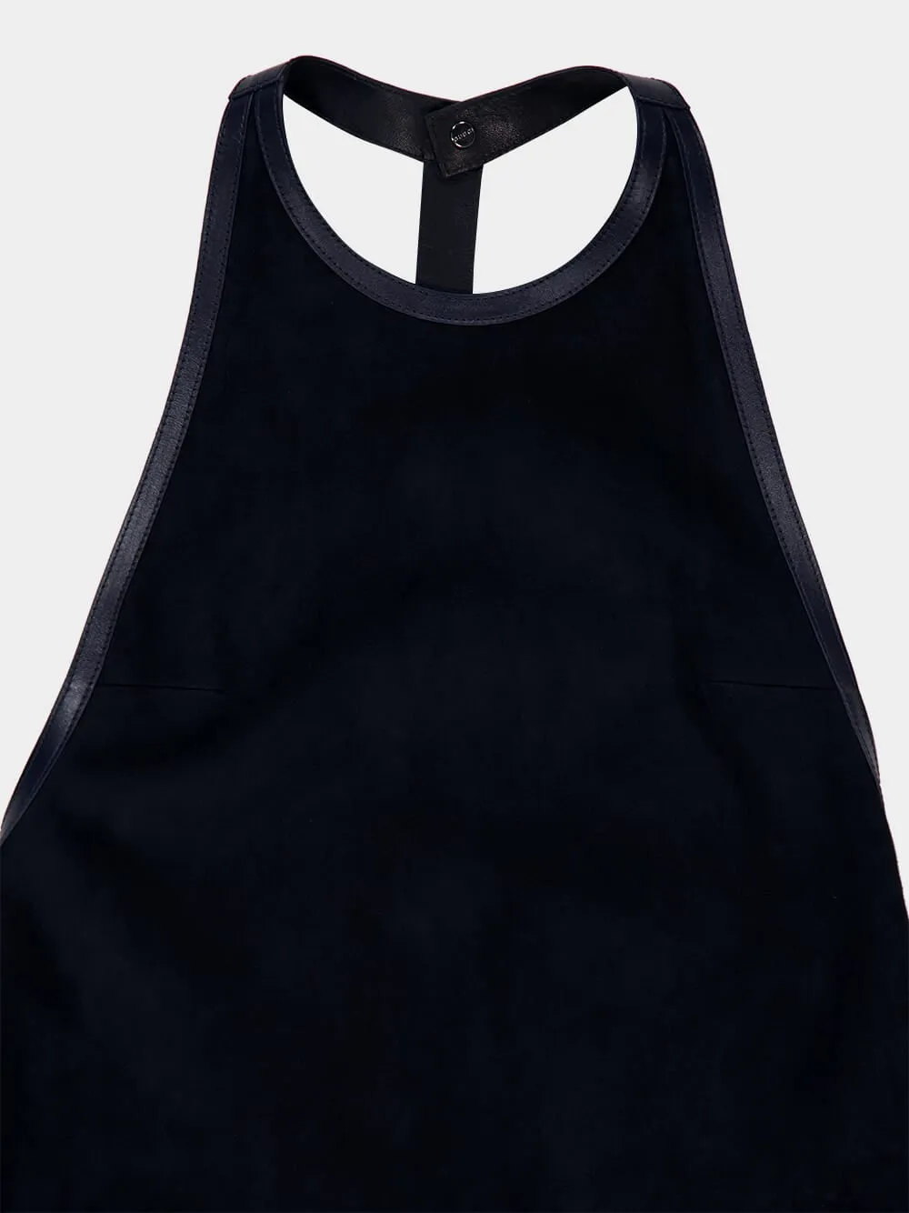 Dark Blue Suede Halterneck Dress sold by Fashion Clinic product image thumbnail 3