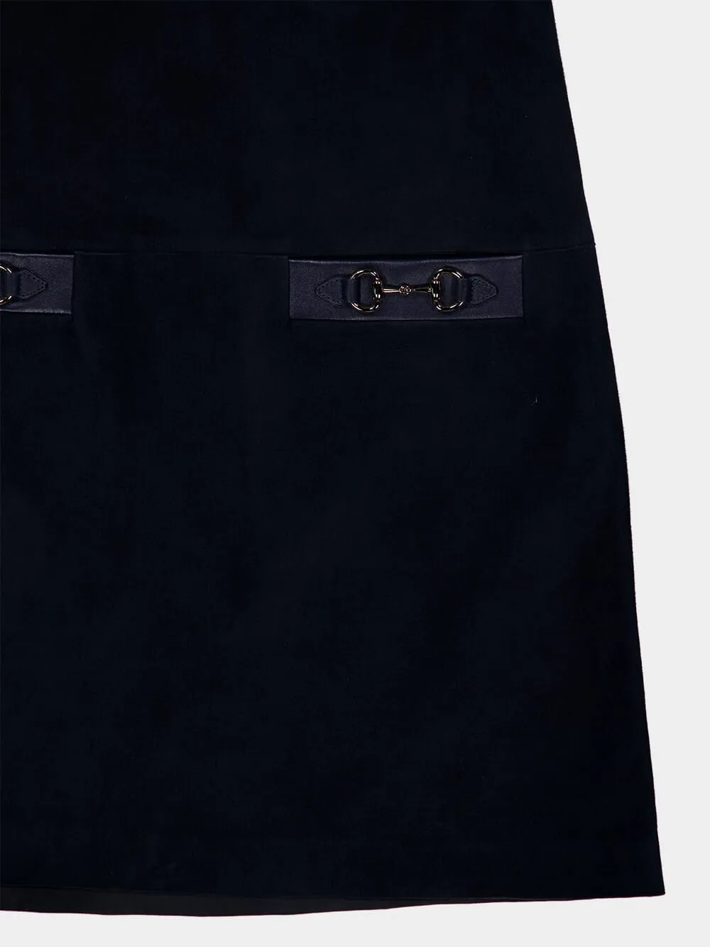 Dark Blue Suede Halterneck Dress sold by Fashion Clinic product image thumbnail 4