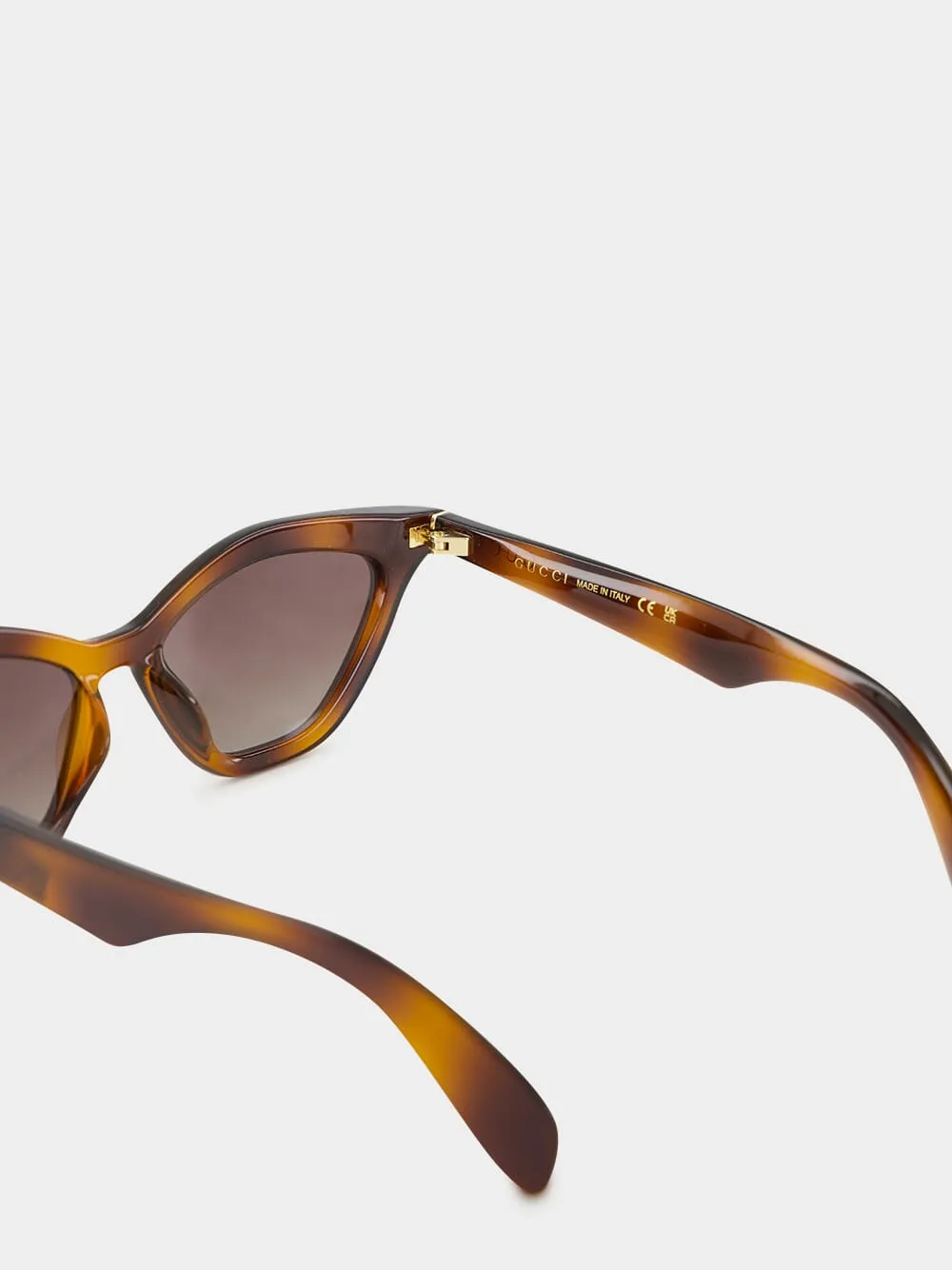 Light Brown Tortoiseshell Cat-Eye Sunglasses sold by Fashion Clinic product image thumbnail 4