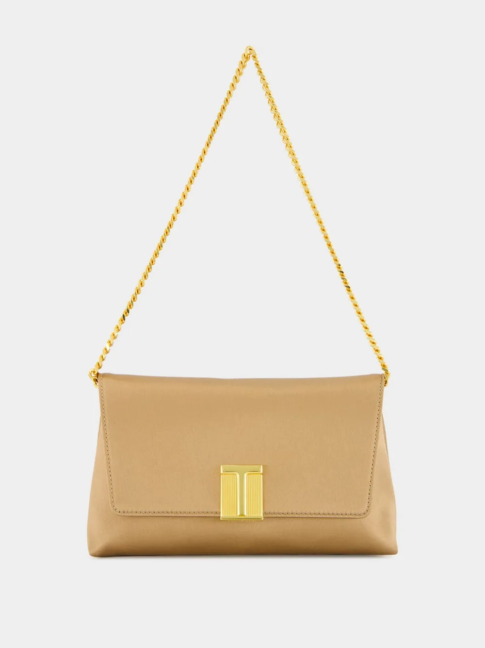 Flesh Satin Mini Bag with Chain Strap sold by Fashion Clinic product image thumbnail 2