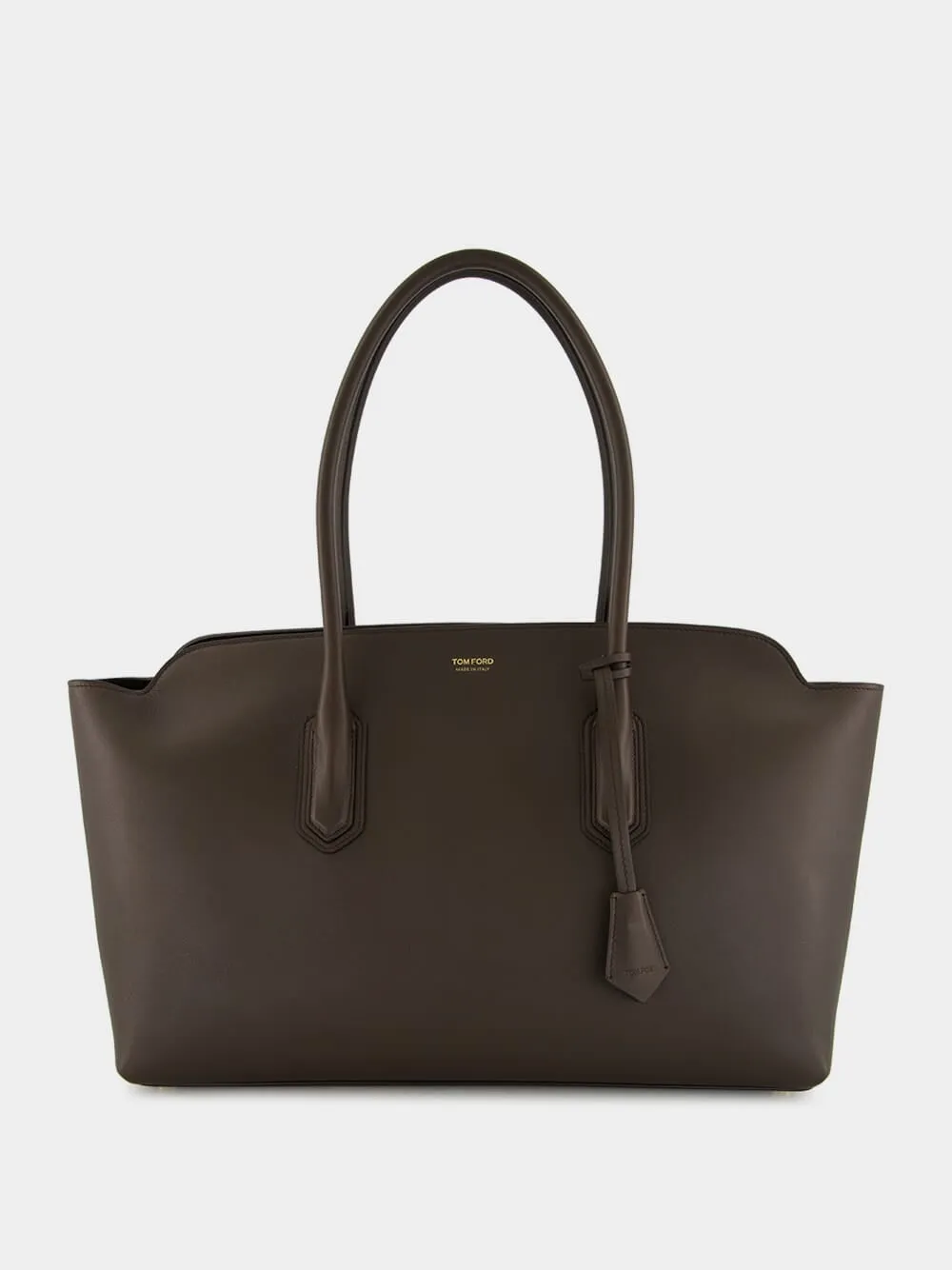 Chocolate Brown Leather Shoulder Bag sold by Fashion Clinic